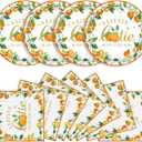 40 Pcs Little Cutie Baby Shower Plates and Napkins Party Supplies, Orange Cutie Birthday Party Decorations Disposable Paper Plates and Napkins A Little Cutie is on The Way Tableware Set Serves 20