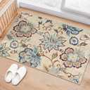 Beeiva Floral Rugs for Entryway 2x3, Paisley Washable Entryway Rug Non Slip Ultra Thin, No Skid Throw Door Mat Indoor Entrance Small Carpet for Kitchen Bathroom Bedroom
