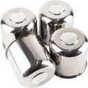 4Pcs 5.15" Push Through Wheel Center Caps Stainless Trailer Hub Cap for Truck SUV RV Wheel Rim (Fit 5.15" Bore 4.95" H Chrome)