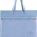 Pendancy Mesh Zipper Pouch A3 Size, Large Double Pocket Waterproof File Bag with Handle, 13x17 in Foldable Document Storage for Puzzle Project/Cross Stitch/Travel/OfficeAdvanced Blue