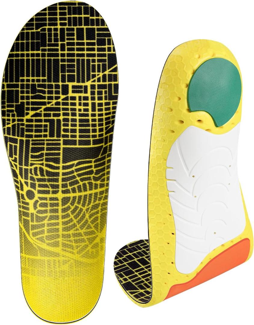 Ice Hockey Skates & Ice Skating Insoles Inserts with High/Low/Medium 3D Arch Support for Women & Men Hockey Players-Medium Arch,Medium