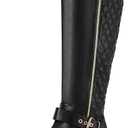 DREAM PAIRS Women's Knee-High Boots Comfortable Chunky Block Heel Round Toe Side Zipper Riding Fashion Buckles Biker Motorcycle Boots, Size: 10