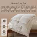 Cobnom Feather and Down Fibres Comforter Queen Size - 100% Organic Cotton, Quill-Free & Ethical, Luxury All Season Duvet Insert (White, 90x90 Inches)