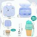 Aimsnk Kids Lunch Box Set -12oz Insulated Food Jar, Thermal Bag,Leakproof Lunch Food Containers Cutlery (BPA Free)-Gift for Girls/Boys Age 3-10 (Blue+Blue Jar)