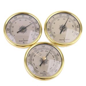 3 in 1 Air Pressure Gauge Thermometer Hygrometer Barometer 72Mm for Wall Mount Embedded Weather Forecast Station,Hygrometer,Gold