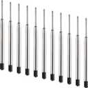 2 x HeTaoCat Black Ink Refill Pack of 5, Replaceable Ballpoint Pen Refills, Medium Point Metal Refil (Black)