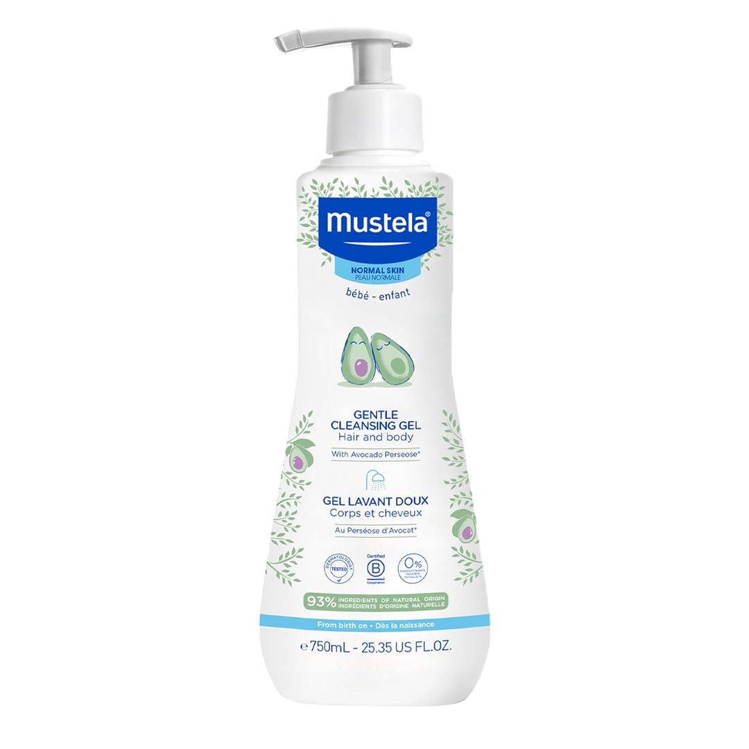 Mustela Baby Gentle Cleansing Gel - Baby Hair & Body Wash - with Natural Avocado fortified with Vitamin B5 - Biodegradable Formula & Tear-Free - 1 or 2-Pack - Various Sizes