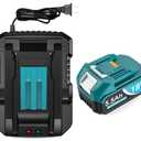 5500mAh 18V Battery Replacement for Makita 18V Battery and Charger DC18RC, Compatible with Makita LXT 18 Volt Batteries BL1850 BL1840 BL1830 BL1820 BL1815 Cordless Power Tools (Blue)
