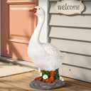 GIGALUMI 6.4lbs Porch Goose Statue, Resin Hand-Painted 19", Sturdy&Stable, 18.9 inches