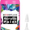 GOODTAKE Acrylic Paint, Hot Pink Color Acrylic Paint Bottle, Rich Pigments, Non Toxic, Paints for Multi Art Surface, Beginners Painting on Rocks Crafts Canvas Wood Ceramic (Hot Pink, 7 Fl Oz)