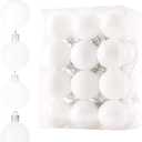 Christmas Ball 24ct 1.57 Inches White Mini Xmas Hanging Ornaments for Trees Wreath Garland Wedding Party Home Office Shop Decorations