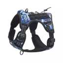 Auroth Tactical Dog Harness Adjustable Metal Buckles Dog Vest with Handle, No Pulling Front Leash Clip - Blue Camo, Size: S