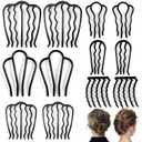LAPOHI 12-Piece Plastic Hair Combs & Pins for Updo, Bun & Vintage Hairstyles (Classic)