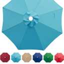 9ft Patio Umbrella Replacement Canopy Only,Outdoor Table Market Yard Umbrella Top for Outdoor Umbrella Canopy with 8 Ribs (Sky Blue)