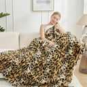 Cozy Bliss Luxury Faux Fur Throw Blanket Leopard Print, Non Shedding Double Sided Sherpa Blankets Super Soft Fluffy Thick Warm Throws Home Decor for Couch Bed Sofa Women,60"*80"Inches Brown Leopard (Twin(60" x 80"))