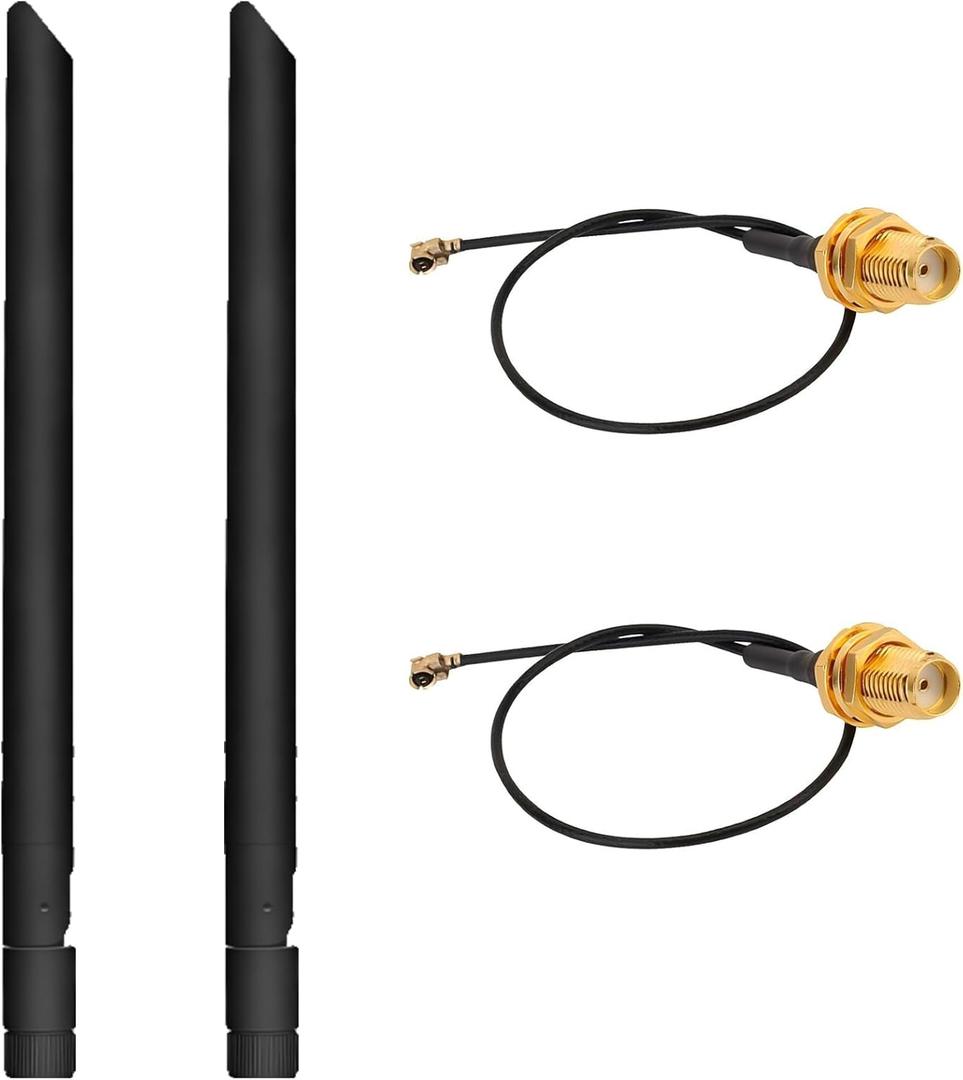 2 Pack Meshtastic Long Range 915Mhz LoRa Antenna 6dBi Gain Omni SMA Male Connector for ESP32 LoRa V3 Development Board&915MHz LoRa Module + IPEX Antenna Extension Cable