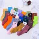 HUGSWEET Thin Soft Cotton Crew Socks for Women Ankle above Bootie Socks Gifts for Women 5-10 Pairs