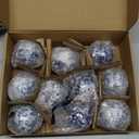 10 Pcs Porcelain Ball Ornaments Blue and White Chinoiserie Christmas Tree Hanging Ornaments 2.4 Inch Chinoiserie Porcelain Ceramic Decorative for Christmas Party Supplies