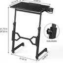 Enayplon Small Standing Desk with Wheels, Portable Treadmill Desk, Rolling Desk Adjustable Height for Laptop, Mobile Standing Table for Walking Pad, Bedside Table