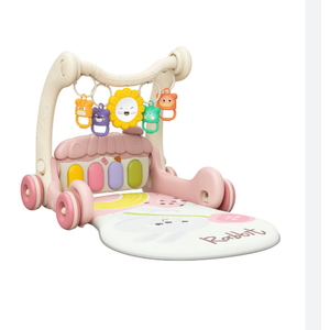 3-in-1 Baby Walker with Tummy Time Mat and Stroller Toys-Sit-to-Stand Walker for Baby Development-Ideal Baby Push Walker and 6-Month-Old Baby Must-Haves-Fun Learning Playtime