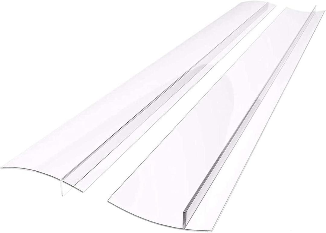 Silicone Gap Covers, (2 PCS) Silicone Stove Gap filler Stopper Kitchen Stove Gap Covers - Flexible Stoves Counter Gap Cover, Food Grade (21 Inches, Semi Clear)