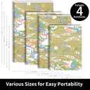 4-Pack Washi Journals,Blank Notebooks, 80g Paper, 60 Pages Each, Bookmark Included, Perfect Japanese Notebook,Gift Set,Durable Paper for Daily Use-4 Different Sizes (Gold river)