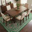 5x7 Area Rug for Living Room,Modern Abstract Pink and Green Zebra Print Rug,Non-Slip Washable,Bedroom, Dining Room, Home Office