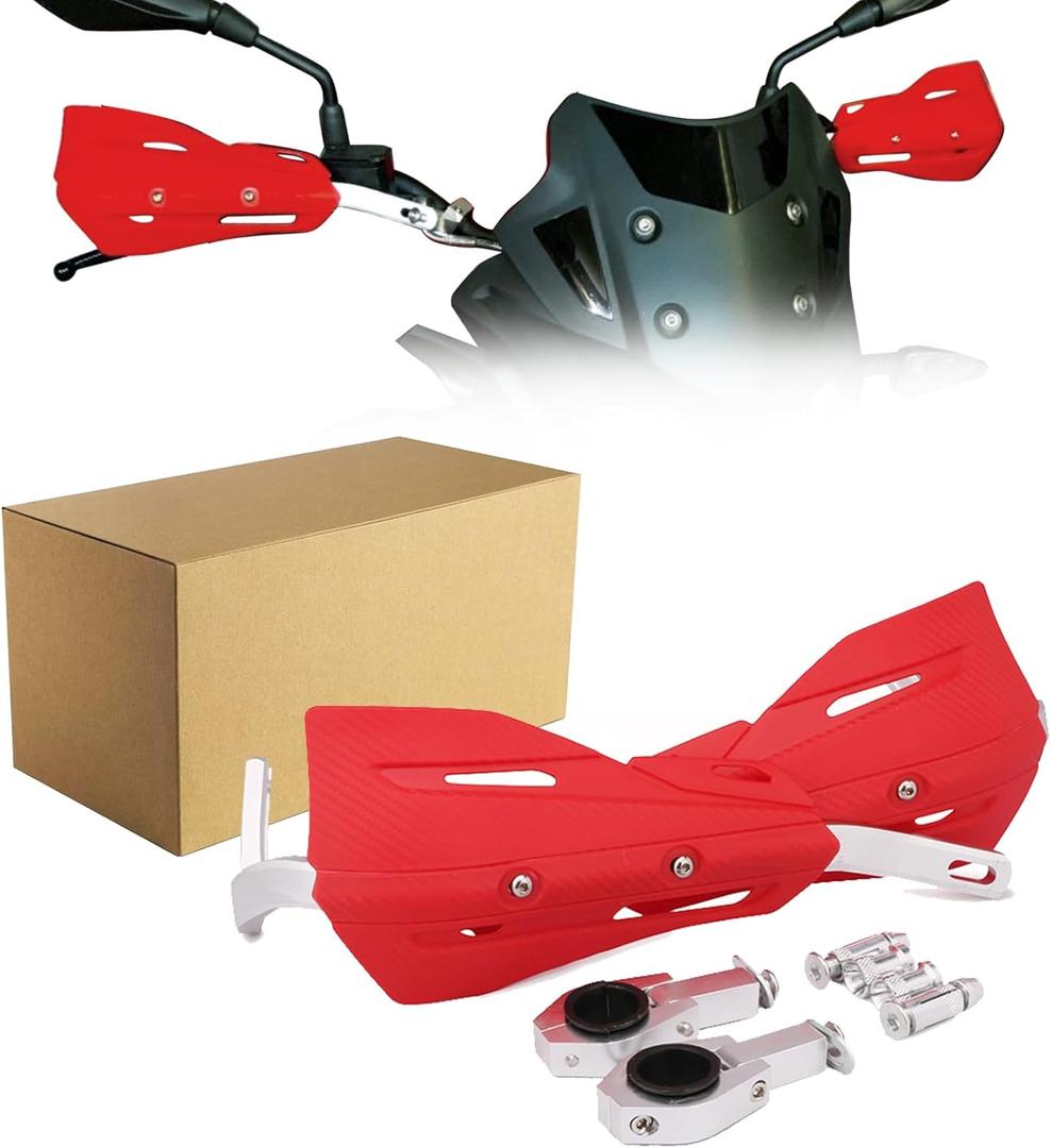 JFG RACING Motorcycle Hand Guards,Universal 7/8" 22mm and 1 1/8" 28mm Handle Bar Dirtbike Handguards for Dirt Bike Snowmobile Pit Bike Motocross Supermoto ATV Scooter Surron Talaria - Red
