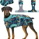 PetWarm Surgery Suit for Dogs Male, Dog Bodysuit, Cone Alternative After Surgery Suit for Dogs, Dog Onesie for Spay Neuter, Pet Recovery Shirt, Dinosaur Pattern, Green, 2XL (XX-Large (Back:24.8-29.5'', Weight:70+ LB))