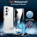 Designed for Samsung Galaxy S26 Case Clear, Built-in Invisible Kickstand [Military Grade Drop Protection] Anti-Yellowing Slim Fit Shockproof Cover for Galaxy S26 5G 6.3 Inch - Crystal Clear