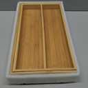 Large Bamboo Silverware Drawer Organizer Tray Kitchen Tool Drawer Divider Organizers Storage Expandable Cooking Utensil Organizer Wooden Cutlery Tray Spoon Flatware Organizers Utensil Holder Drawers ((8"-12.6")x 15.7")