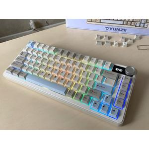 YUNZII B75 PRO Wireless Mechanical Keyboard,  75% Wireless Hot Swappable Gaming Keyboard with Five-Layer Padding&Knob, BT/2.4GHz/USB-C, RGB (Light Blue, LEOBOG Reaper Switch)