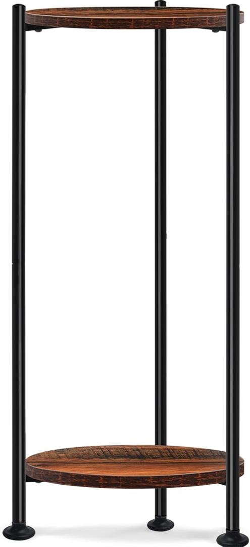 Lilybud--lily Plant Stand Indoor Outdoor, 30'' Tall Plant Stands for Indoor Plants, Heavy Duty Indoor Plant Shelf, 2 Tier Flower Stand for Living Room, Balcony, Deck (dark brown)