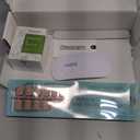 Vansiho French Gel Nails Kit - Short Square French Tip Press on Nails Kit, Nail Gel and Nail Lamp for Gift and Nail Art DIY