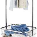 Whitmor Commercial Rolling Laundry Butler with Wire Storage Rack