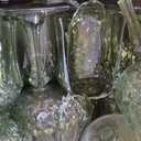 Sliner 60 Pcs 7oz Plastic Wine Glasses, Vintage Goblets, Green