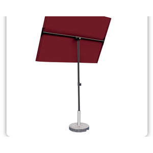 6×4 FT Red Balcony Umbrella with 360° Rotation – Rectangular Patio Shade for Apartments & Porches