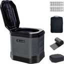 Portable Camping Toilet, Portable Travel Folding Toilet with Lid for Adults and Kids, Portable Potty for Camping, Hiking, Car Travel,Truck, RV, Boating, Road Trips, Beach (Gray)