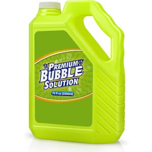 Bubble Solution Refill - 70 Ounce Premium Bubble Liquid Refills for Bubble Machine, Wand, Gun, Blower at Wedding and Party - Bubbles Toy for Kids Toddlers Boys Girls (with Portable Handle)