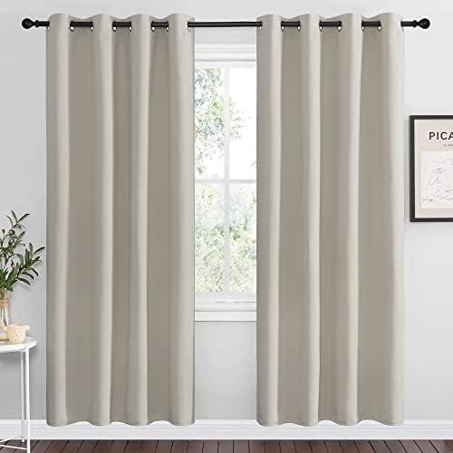 NICETOWN Natural Room Darkening Curtains 78" Long for Boho Farmhouse Home Decoration, Window Treatment Total Privacy Drape Panels for Bedroom Living Room Guest Room (55" Wide, Set of 2) 
