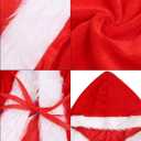Blulu Christmas Cloak Santa Claus Cloak Velvet Hooded Cape Costume for Women