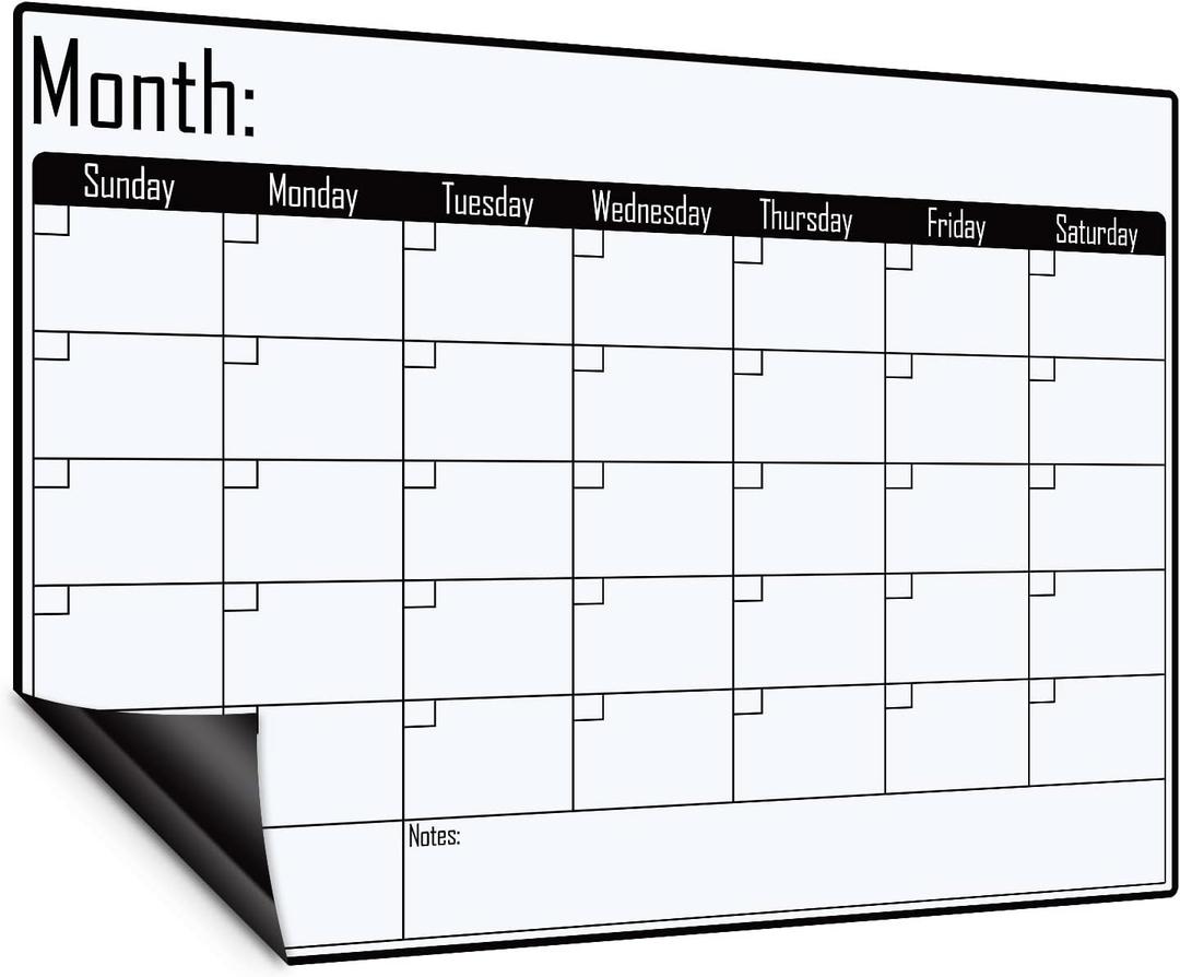 Magnetic Dry Erase Monthly Calendar Board, 16"12 Grocery to Do List Planner, Magnet Calendar Whiteboard for Refrigerator, Kitchen