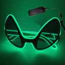 AUGPET Halloween Christmas Alien Eyes Glasses Gifts EL Wire Glowing Eyewear LED Light Up Costume Festival Party Sunglasses (Fluorescent Green), 15 x 6 x 2 cm / 5.9 x 2.3 x 0.78 inch
