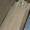 BURVAGY 200Pcs Small Kraft Paper Gift Bags with Handles 5.25x3.25x8.25 Inches Bulk Grocery Retail Party Favor Shopping Bags (Brown)