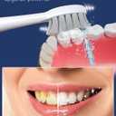 Electric Toothbrush with Water Flosser Combo, Professional Flossing Toothbrush with 3 Sonic Brush Modes & 5 Water Pressures, Cordless Water Flosser for Adults Teeth Cleaning Plaque Removal, White