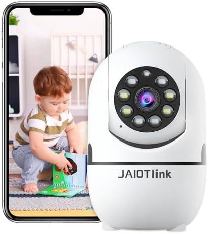 JAIOTlink 1080P Video Baby Monitor with Camera and Audio, Indoor Camera for Home Security with 2.4G/5GHz WiFi, Color Night Vision, AI Motion Detection, 2-Way Audio, Compatible with Alexa