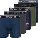 Hurley mens 5 Pack Stretch Boxer Briefs (Small, Flamingo Combo)