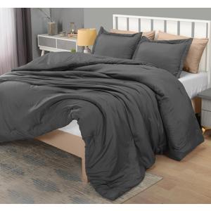 Utopia Bedding Queen Comforter Set Grey, Comforters Queen Size 3 Pieces Bedding Comforters Sets, Down Alternative Soft Bed Set, 1 Comforter (88 x 88 inches) 2 Pillow Shams (20 x 26 inches)