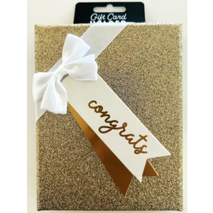 Surface Packaging Gold Glitter Enjoy Rectangle Gift Card Holder Box, 3 Pack