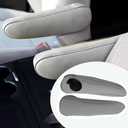 DSkoiph Front Seat Armrest Cover Leather Synthetic 1 pair Compatible with Toyota Sienna 2011 2012 2013 2014 2015 2016 2017 Gray Leather Part Only